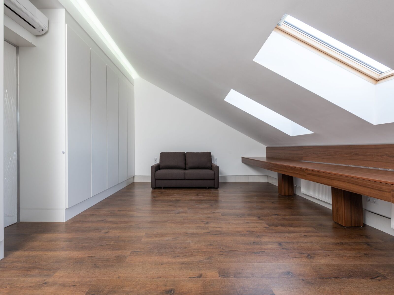 Loft conversion with skylights