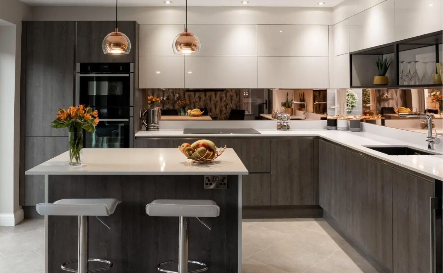 Kitchen installation with island